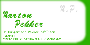 marton pekker business card